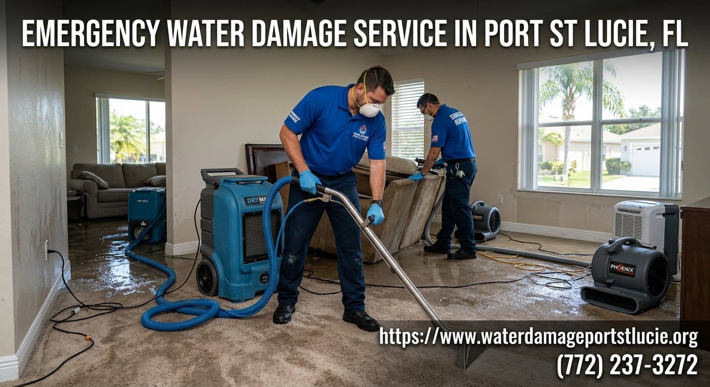 Emergency water damage restoration technician serving Port St Lucie FL 34952