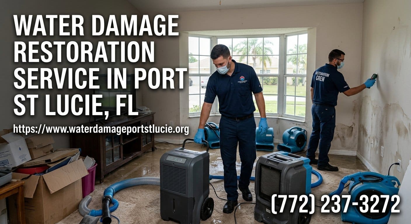 Water damage restoration drying a Port St Lucie Florida 34952 property